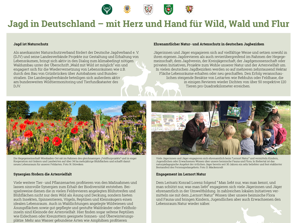 Landesjagdverband Hessen stellt Naturschutzarbeit der Jägerinnen und Jäger bei der dritten Bonner „Konferenz der Arten“ vor.